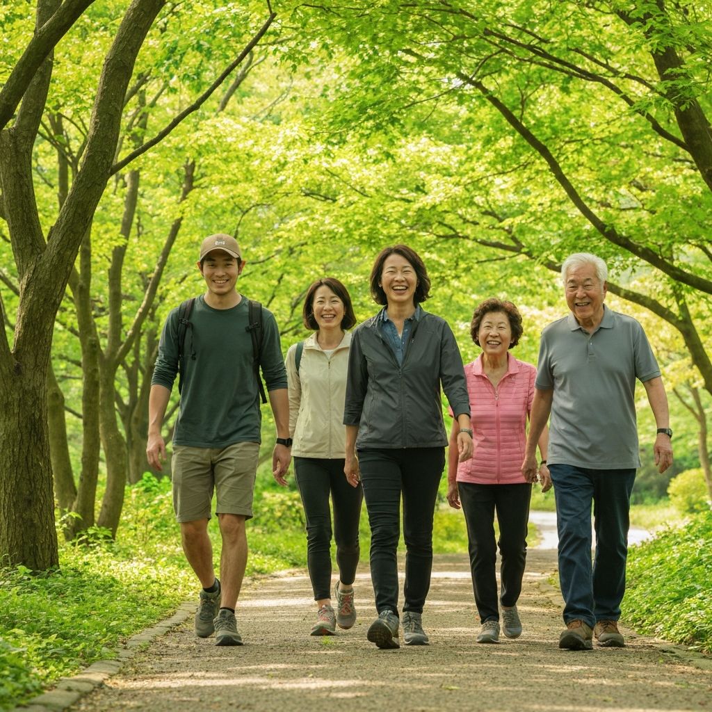 Menschen bei einem Spaziergang in der Natur